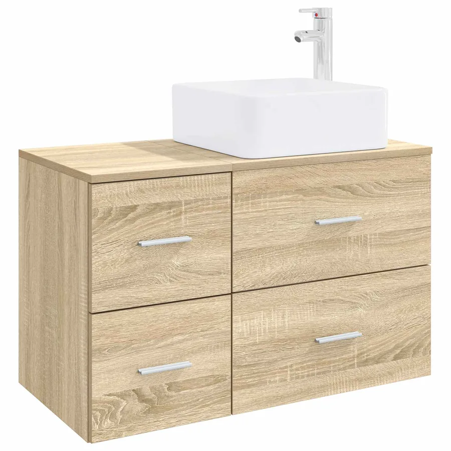 Ensemble de mobilier de salle de bain 2 pcs Chêne Sonoma - 2