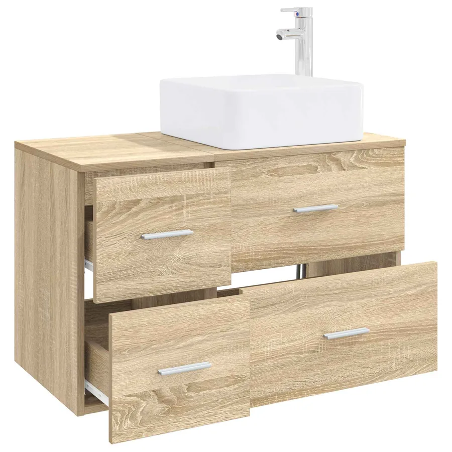 Ensemble de mobilier de salle de bain 2 pcs Chêne Sonoma - 3