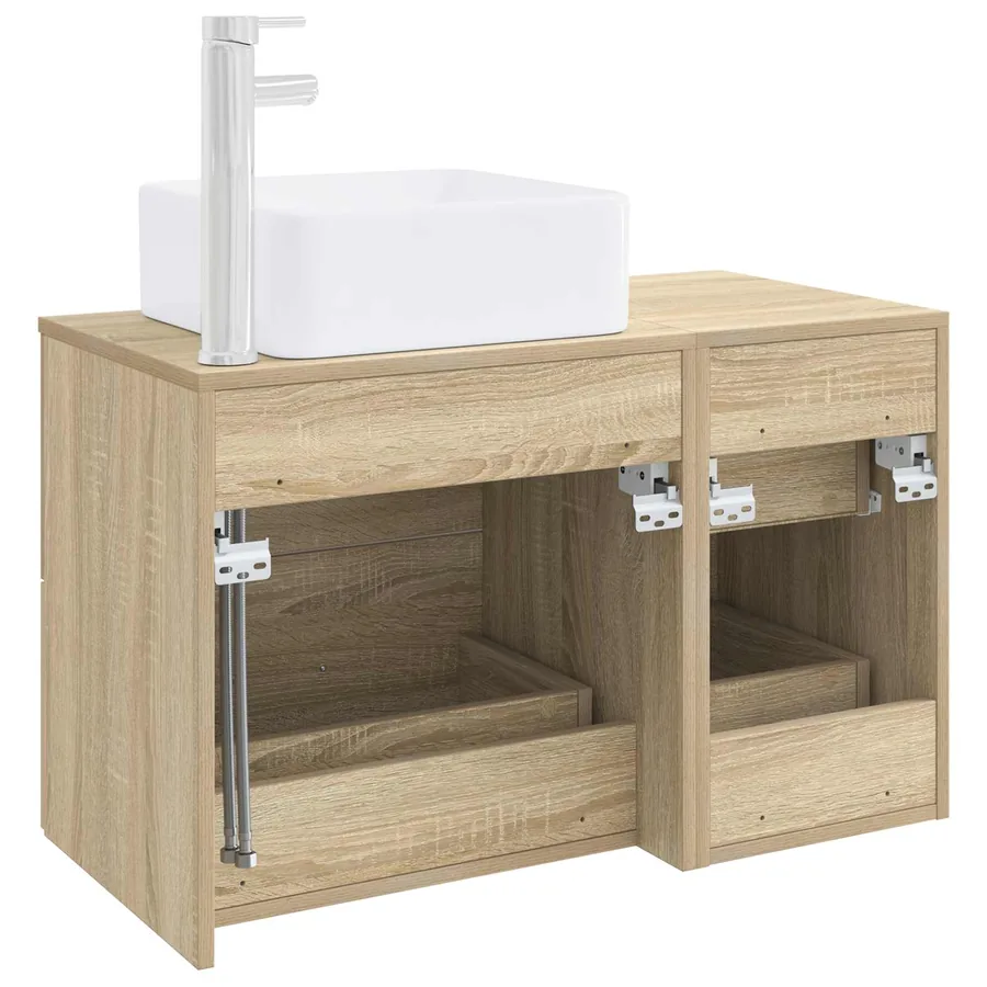Ensemble de mobilier de salle de bain 2 pcs Chêne Sonoma - 5