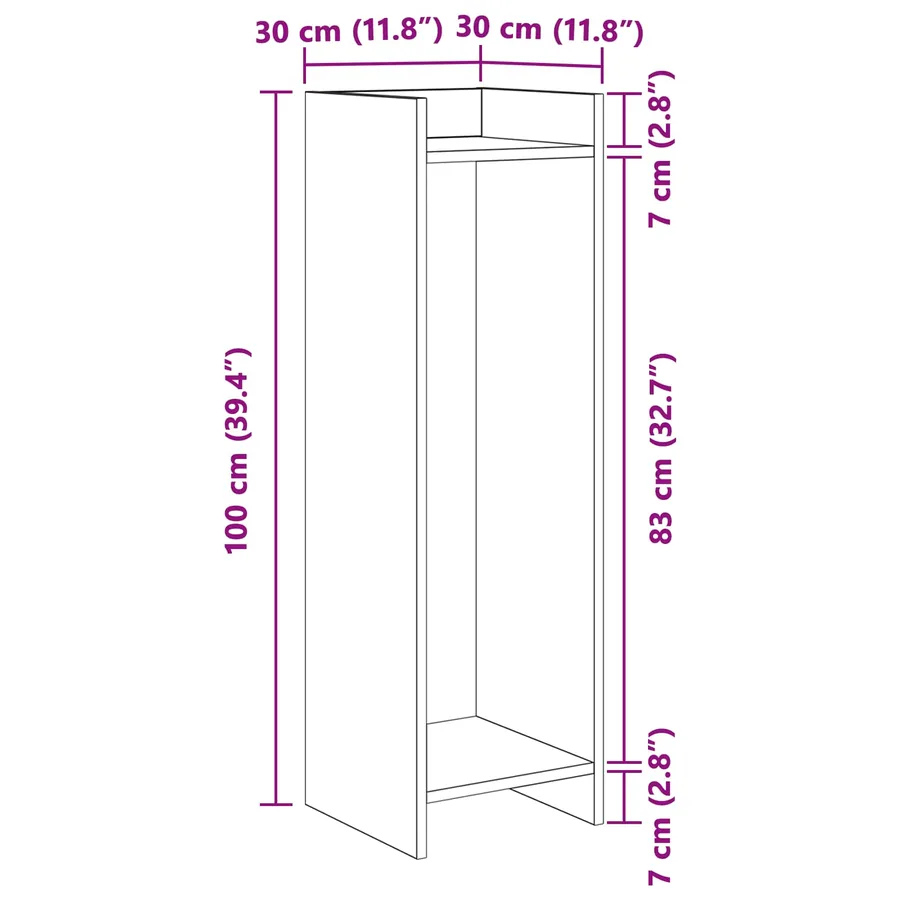 Support de Plante 2 pc Gris Béton 30 x 30 x 100 cm - 8