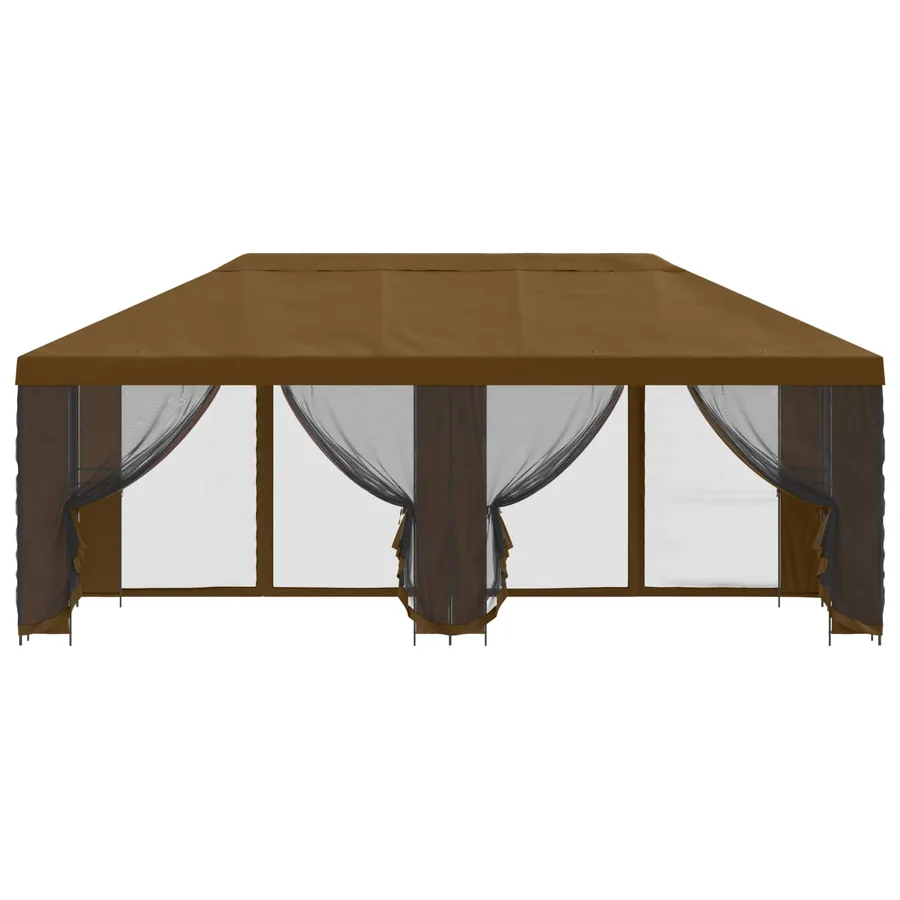 Gazebo avec murs latéraux 6 x 3 m Taupe Polyester et Acier 190 - 3