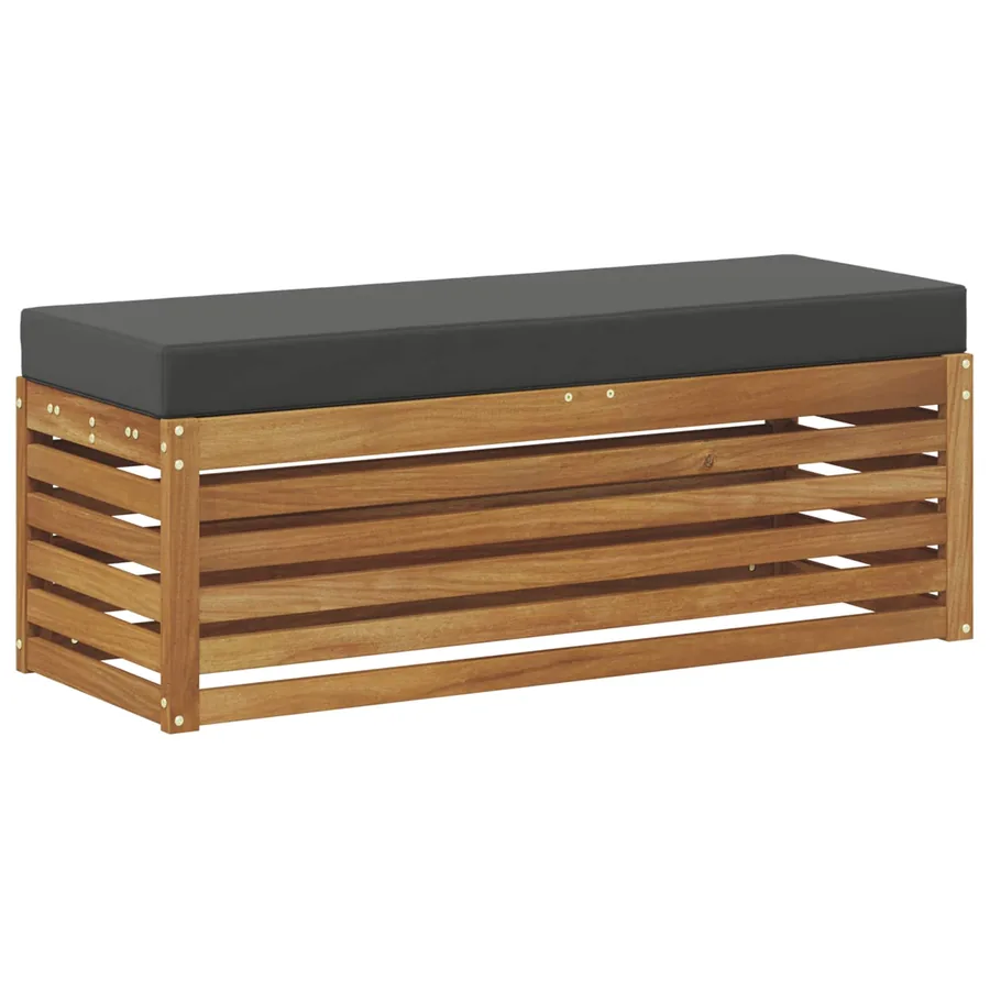 Banc de Tabouret Naturel et Anthracite 115 x 43 x 37 cm - 2