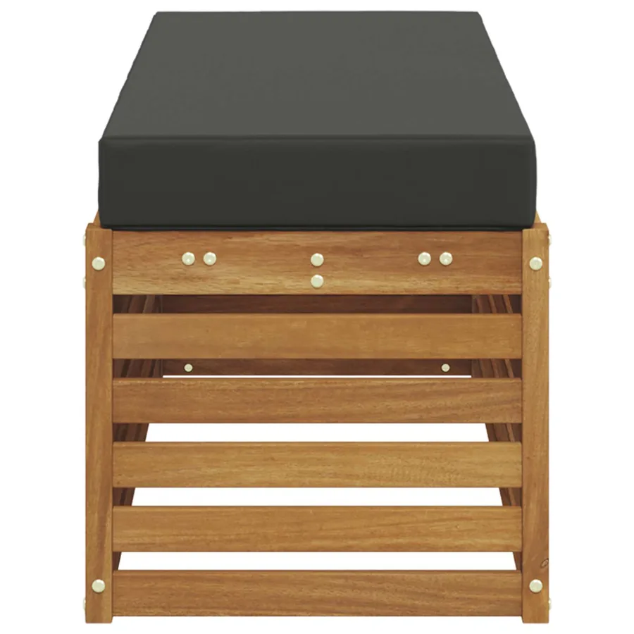 Banc de Tabouret Naturel et Anthracite 115 x 43 x 37 cm - 4