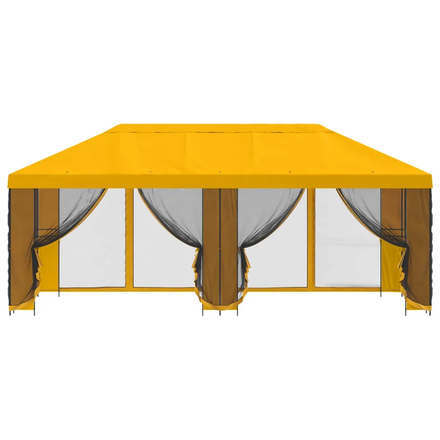 Gazebo avec murs latéraux 6 x 3 m Jaune Polyester et Acier 190 - 3