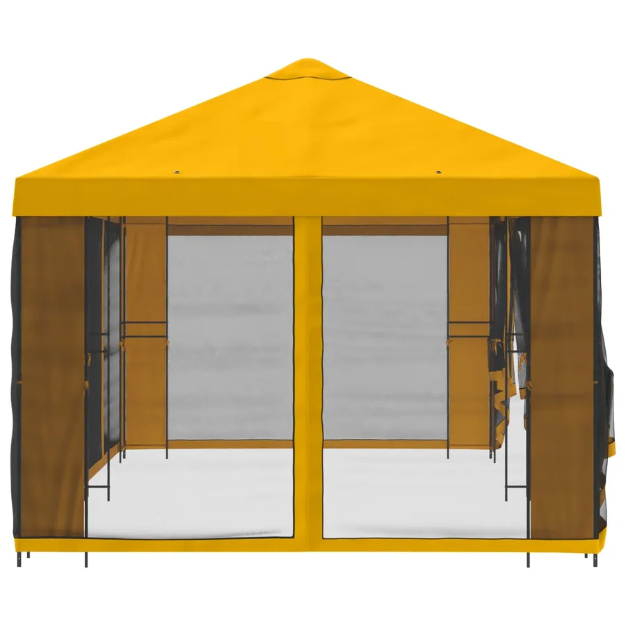 Gazebo avec murs latéraux 6 x 3 m Jaune Polyester et Acier 190 - 4