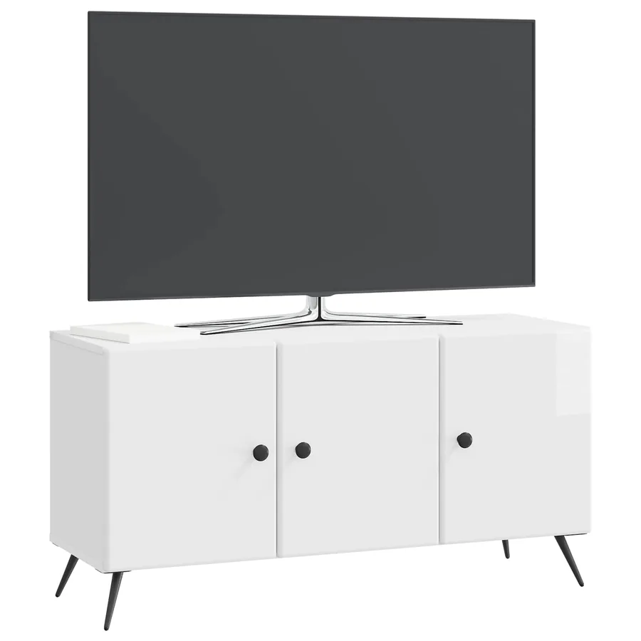 Meuble TV Blanc brillant 99 x 34,5 x 50 cm Bois d'ingénierie - 3