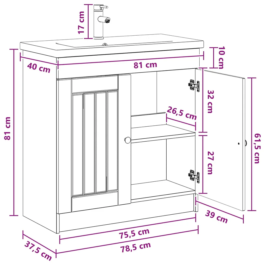 Ensemble de mobilier de salle de bain Blanc brillant - 12