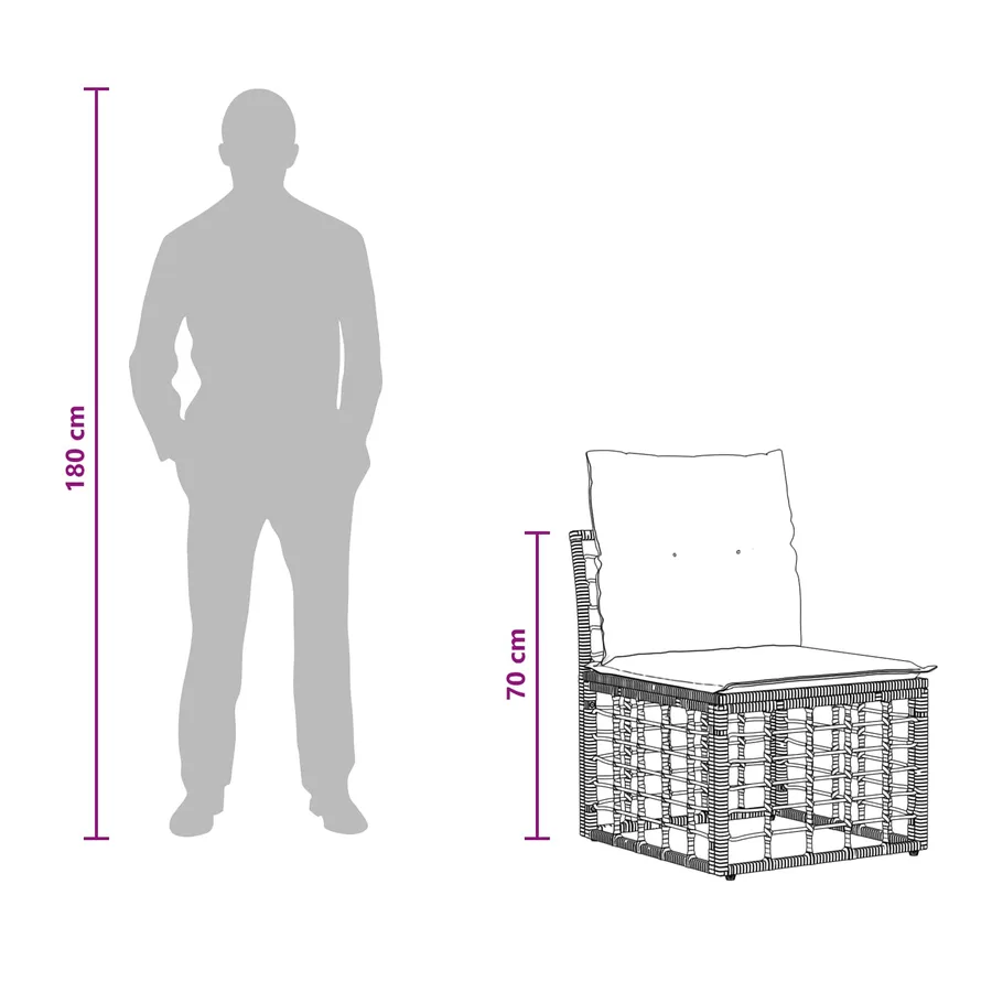 Canapé de jardin 4 places sans accoudoir 4 pcs - 11