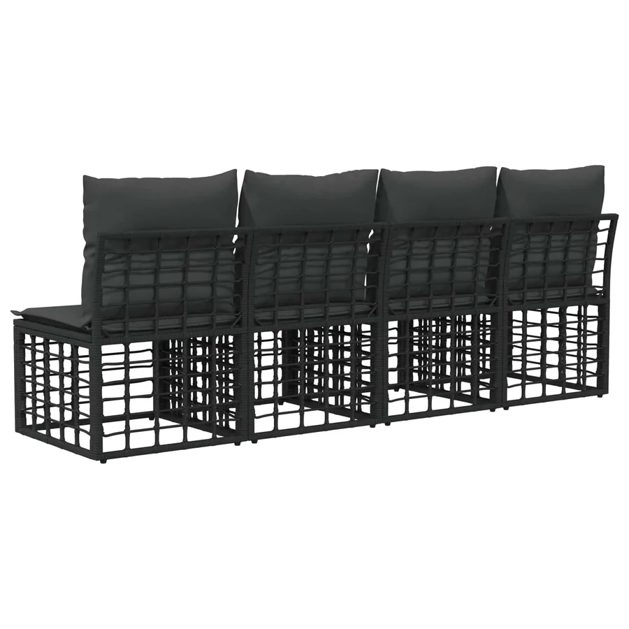 Canapé de jardin 4 places sans accoudoir 4 pcs - 6