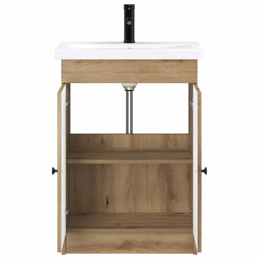 Ensemble de mobilier de salle de bain Chêne artisanal - 3