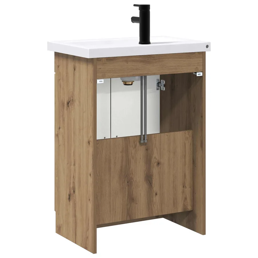 Ensemble de mobilier de salle de bain Chêne artisanal - 7