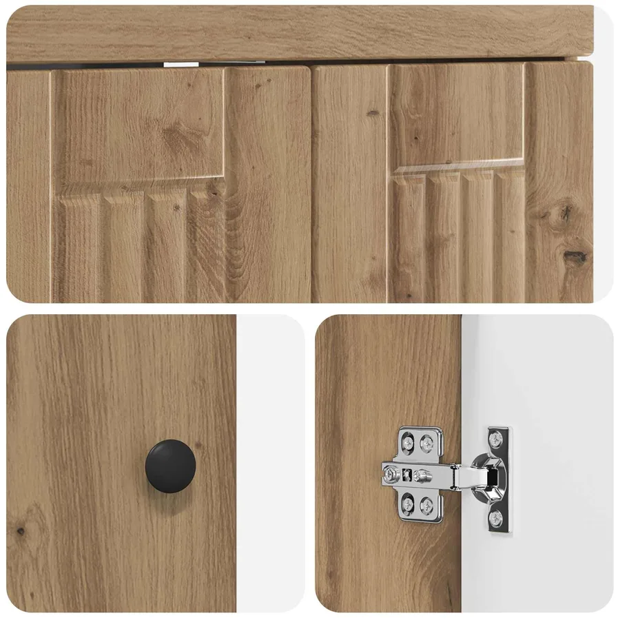Ensemble de mobilier de salle de bain Chêne artisanal - 8