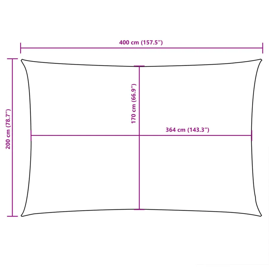 Voile de parasol tissu oxford rectangulaire 2x4 m anthracite - 10
