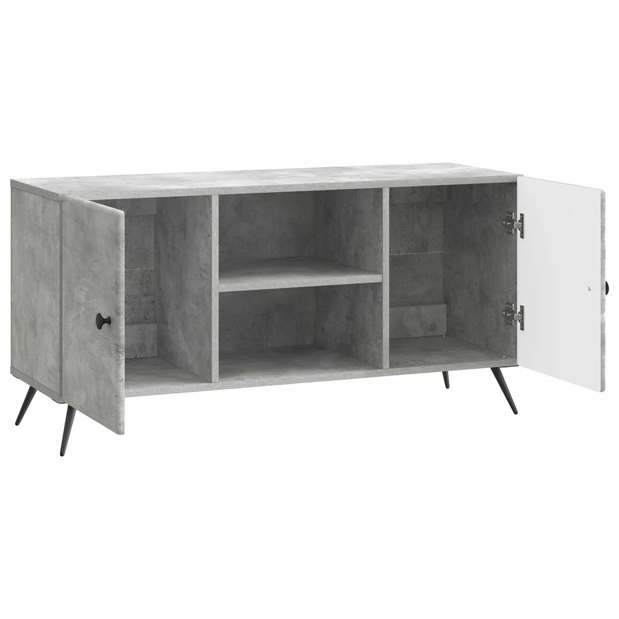 Meuble TV Gris béton 102 x 34,5 x 50 cm Bois d'ingénierie - 5