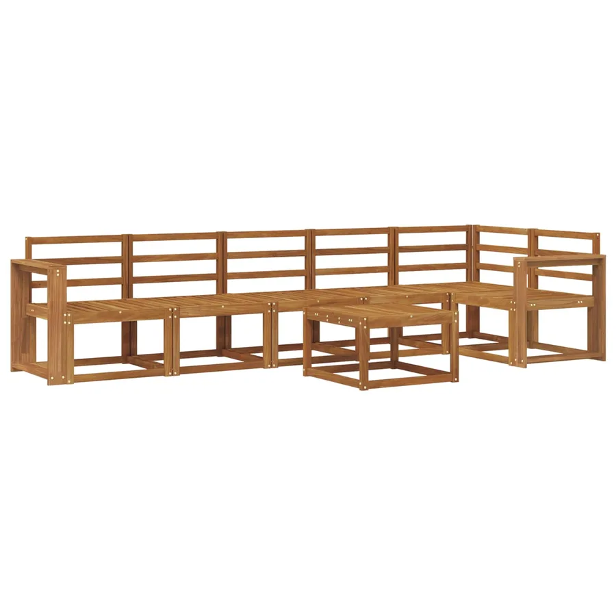Ensemble de canapés d'extérieur 7 pcs Naturel - 2