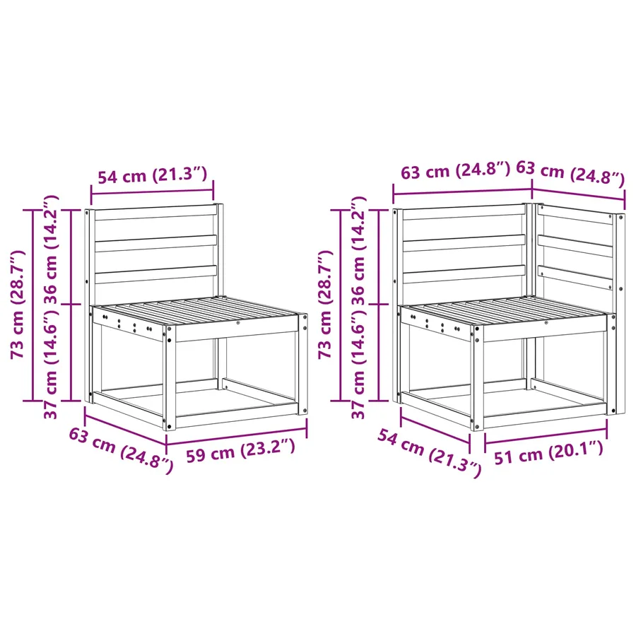 Ensemble de canapés d'extérieur 6 pcs Naturel - 9