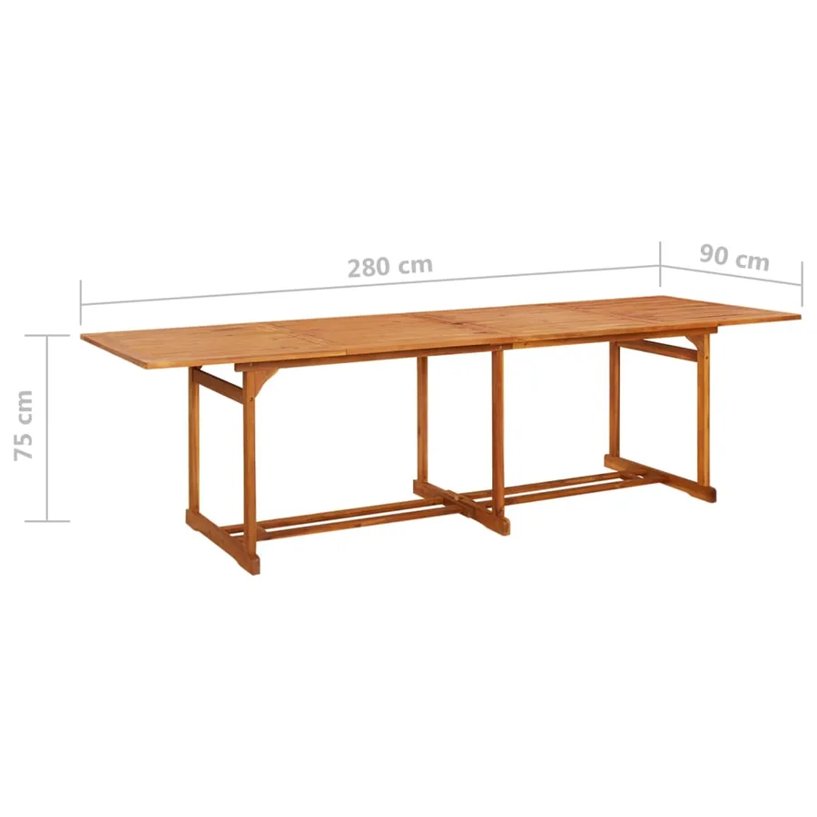 Ensemble à manger de jardin 13 pcs 280x90x75 cm bois d'acacia - 12