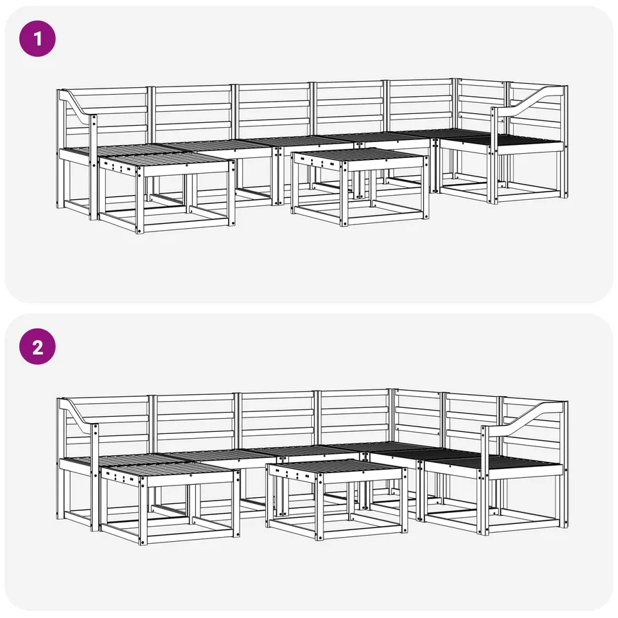 Ensemble de canapés d'extérieur 8 pcs Naturel - 10
