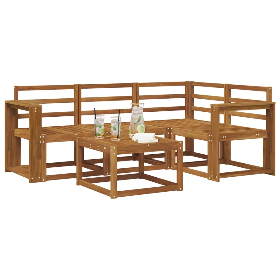 Ensemble de canapés d'extérieur 5 pcs Naturel - 3