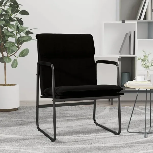 Chaise longue Noir 55x64x80 cm Tissu