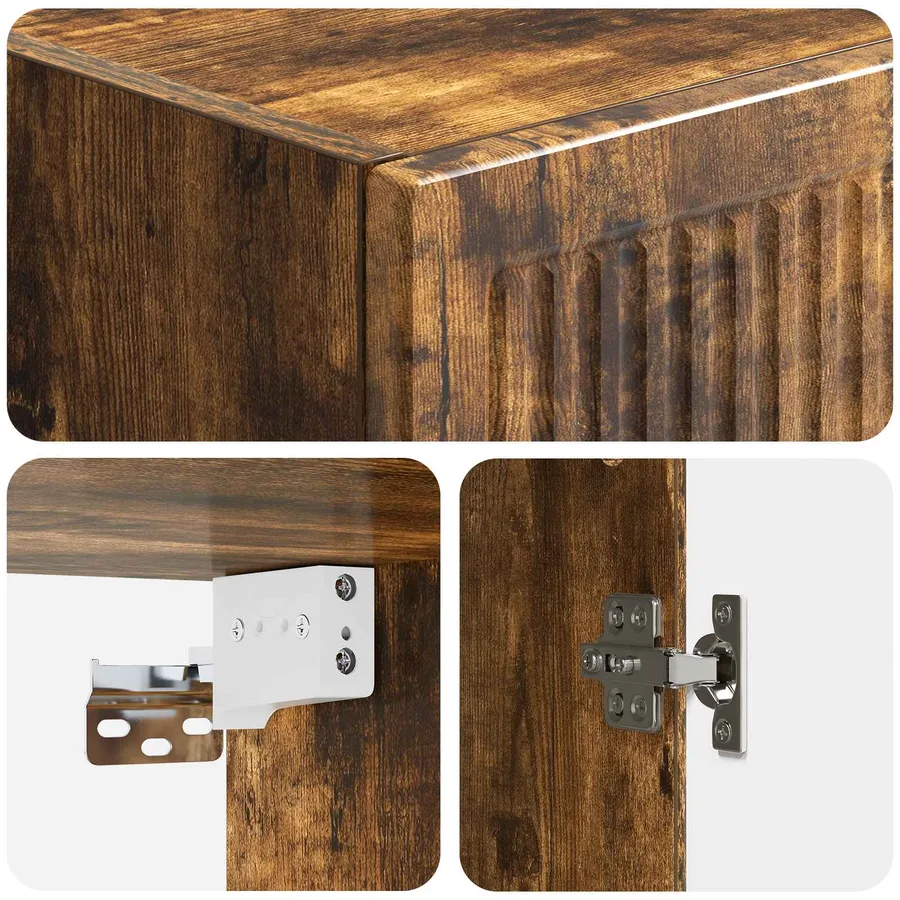 Armoire Murale Chêne fumé 33 x 34,5 x 90 cm Bois d'ingénierie - 7