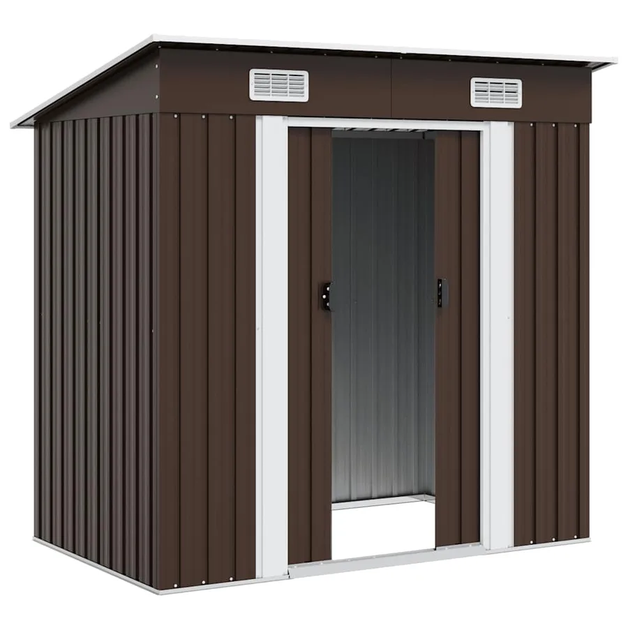 Abri de stockage pour jardin Marron 194x121x181 cm Acier - 4