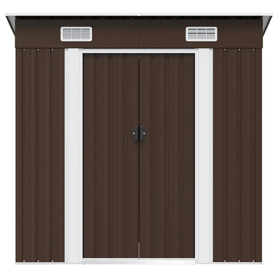 Abri de stockage pour jardin Marron 194x121x181 cm Acier - 5
