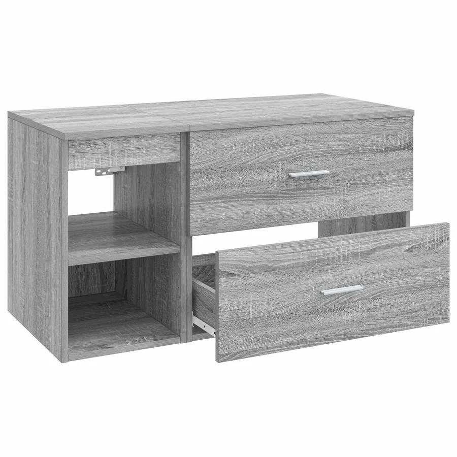 Ensemble de mobilier de salle de bain 2 pcs Sonoma gris - 4