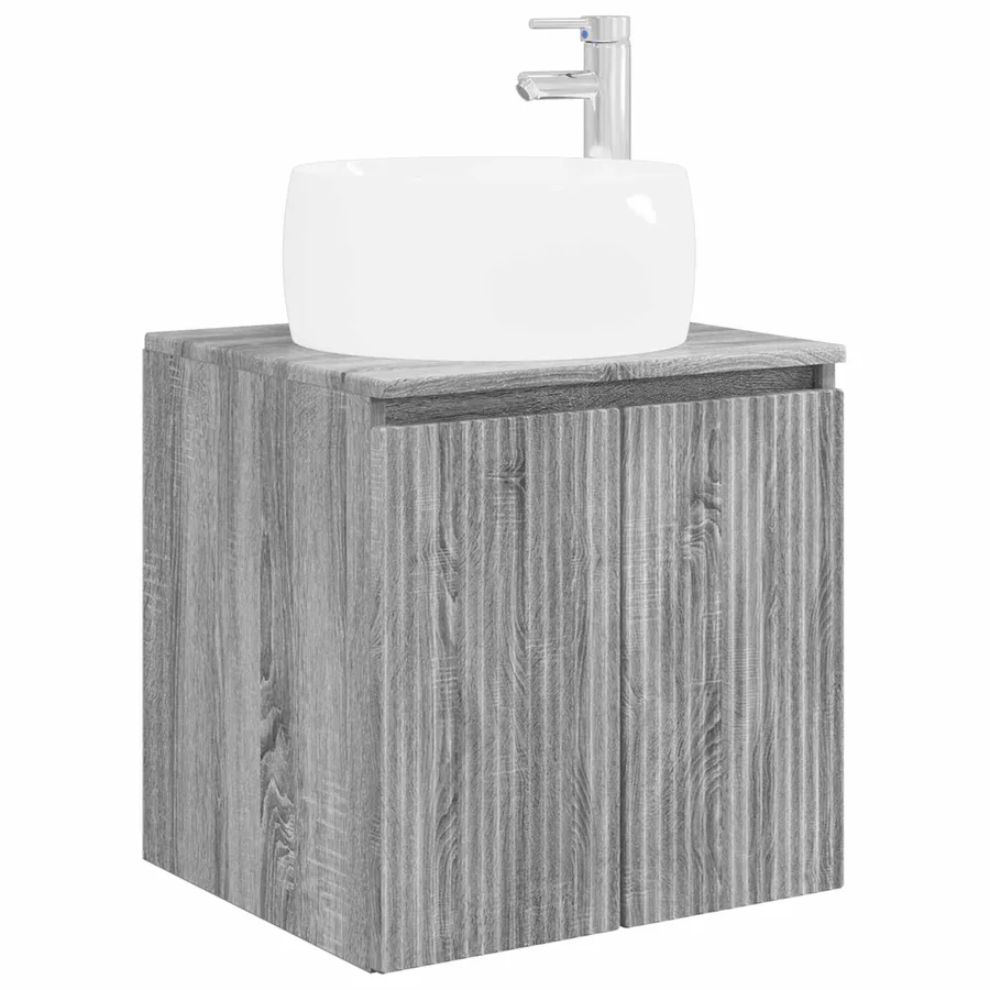 Vanité de lavabo mural Sonoma gris 49,5 x 44,5 x 66 cm - 2