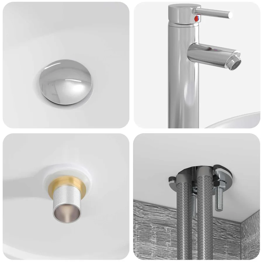 Vanité de lavabo mural Sonoma gris 49,5 x 44,5 x 66 cm - 7