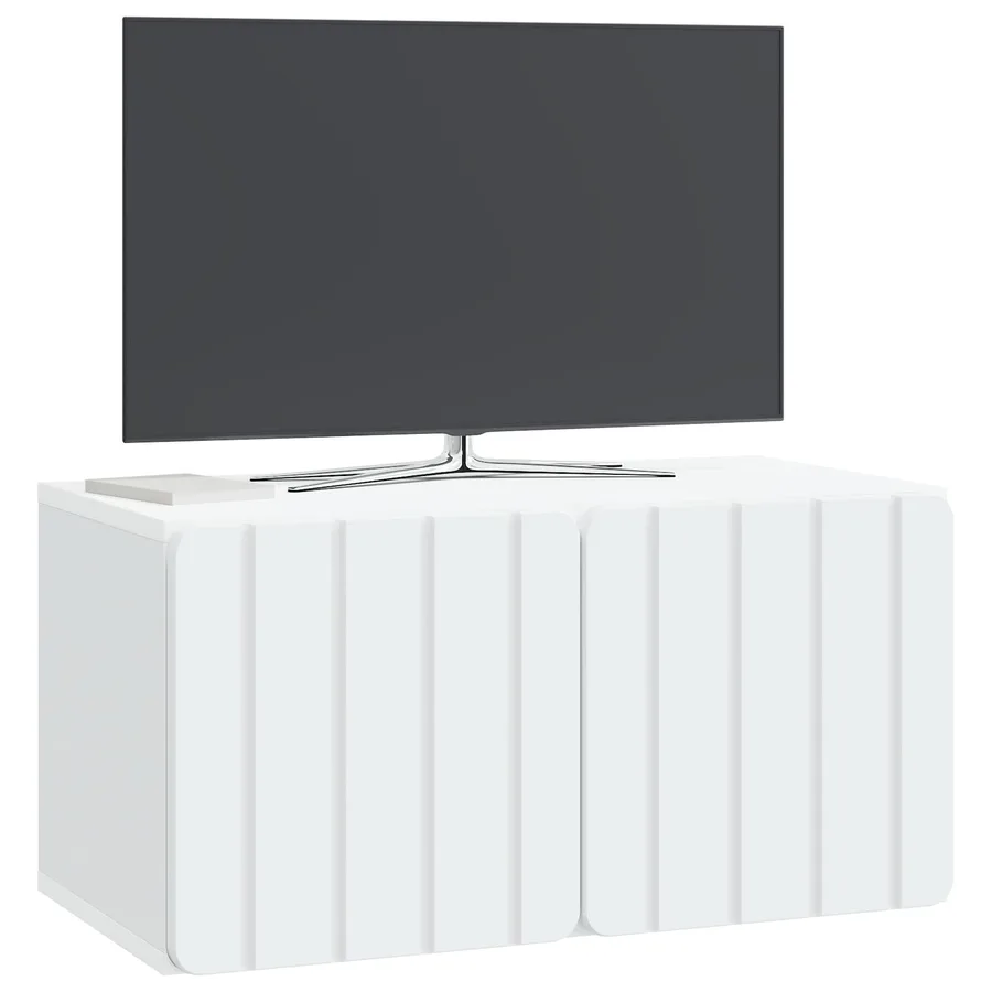 Meuble TV mural 59,5 x 31 x 30 cm Blanc Bois d'ingénierie - 3