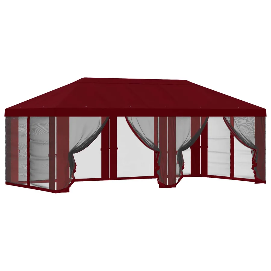 Housse de tonnelle avec murs latéraux Bordeaux 600,5 x 300,5 cm - 2