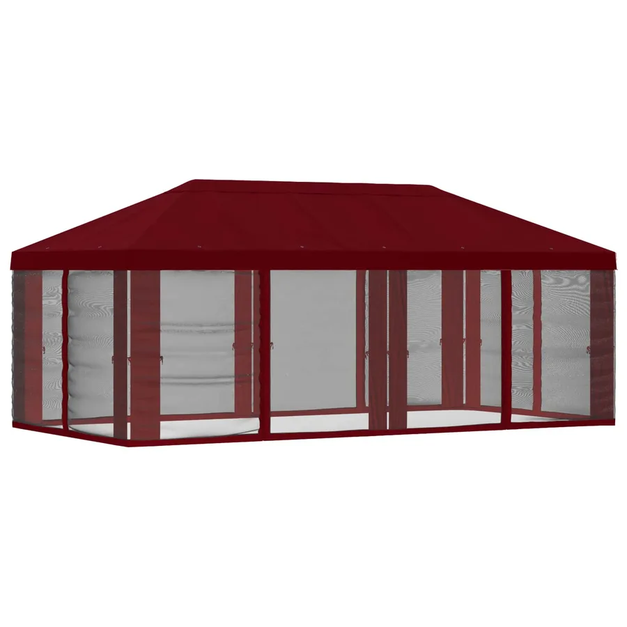 Housse de tonnelle avec murs latéraux Bordeaux 600,5 x 300,5 cm - 3