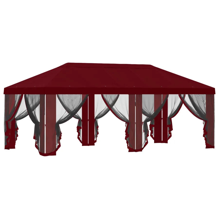 Housse de tonnelle avec murs latéraux Bordeaux 600,5 x 300,5 cm - 4