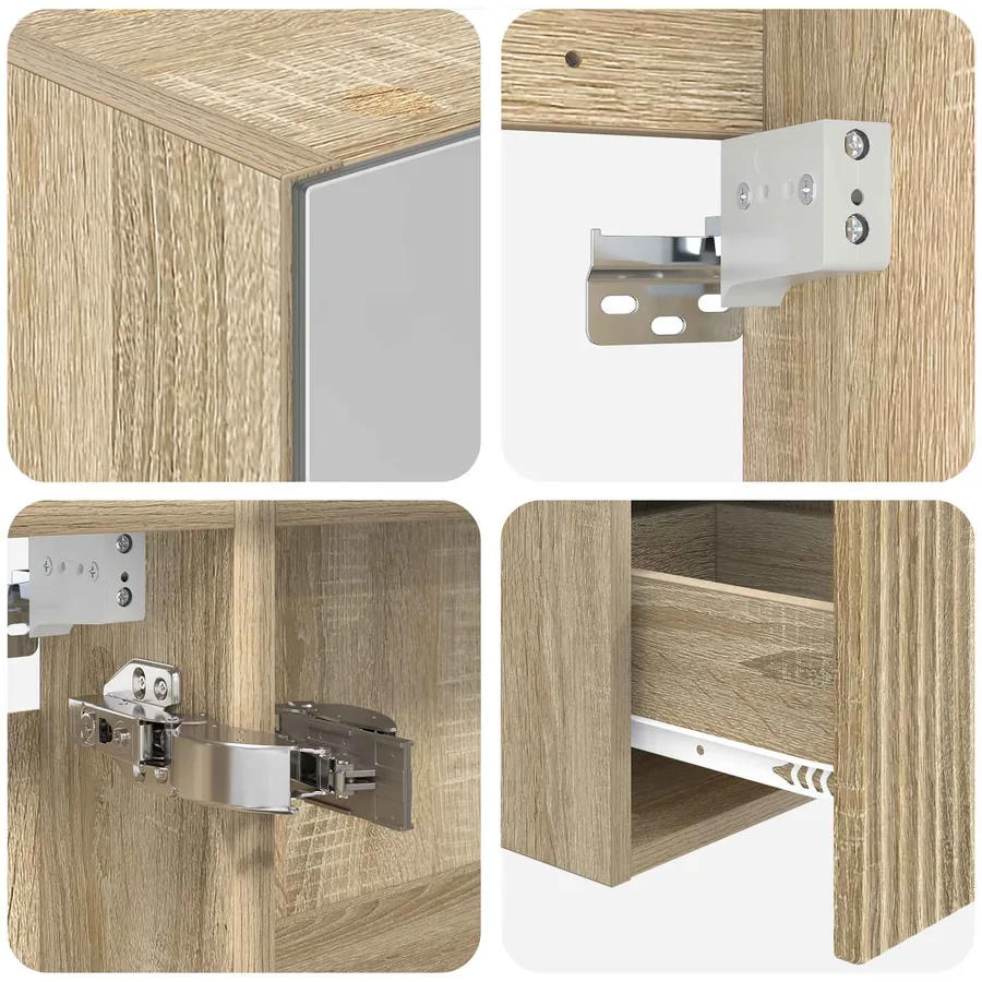 Ensemble d'armoire de salle de bain 4 pcs Chêne Sonoma - 9