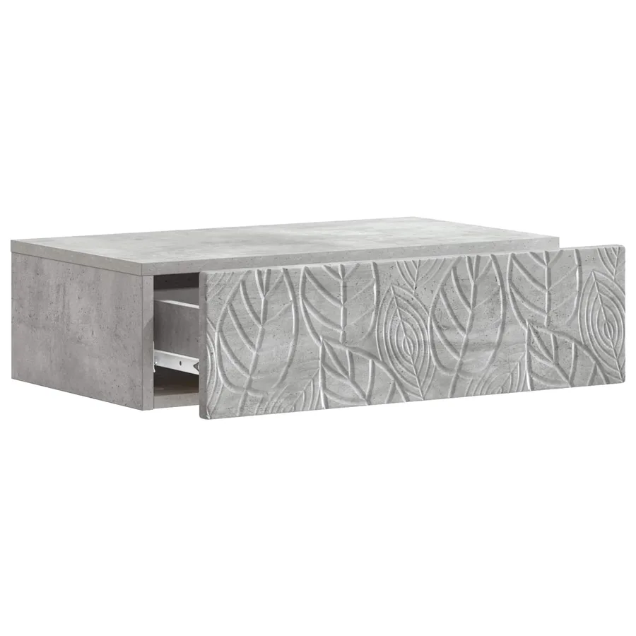 Table d'appoint murale Gris béton 59 x 34,5 x 17 cm - 3