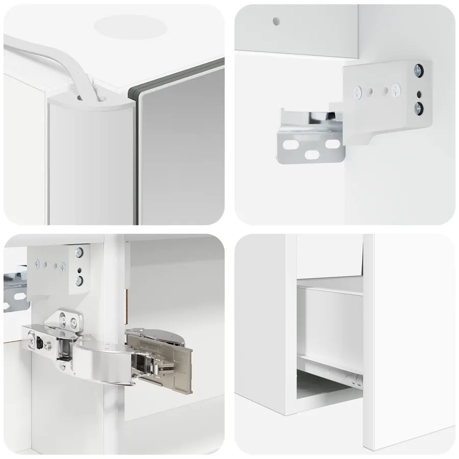 Ensemble de mobilier de salle de bain 4 pcs Blanc - 9
