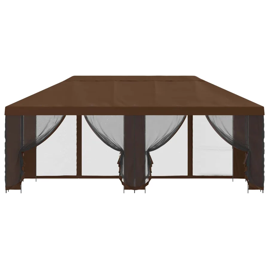 Gazebo avec murs latéraux 6 x 3 m Marron Polyester et Acier 190 - 3
