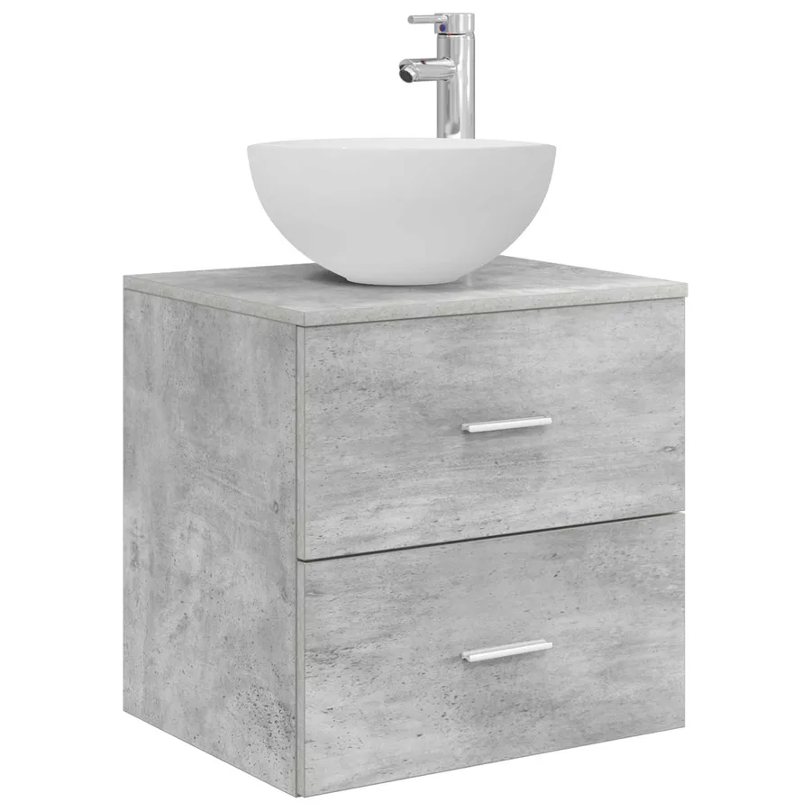 Vanité de lavabo mural Gris béton 49,5 x 41 x 64,5 cm - 2