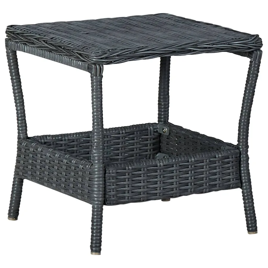 Salon de jardin avec coussins 3 pcs résine tressée gris foncé - 3