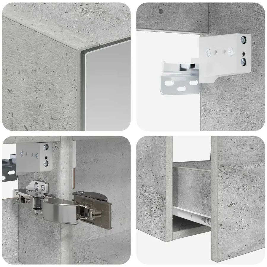 Ensemble de mobilier de salle de bain 5 pcs Gris béton - 9
