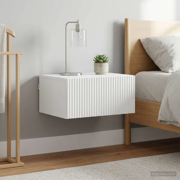 Cabinet de chevet mural 2 pcs Blanc brillant 49 x 34,5 x 20 cm