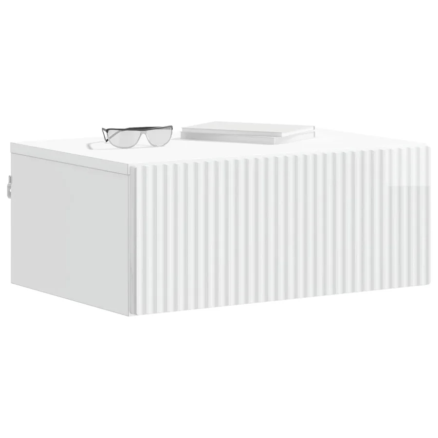 Cabinet de chevet mural 2 pcs Blanc brillant 49 x 34,5 x 20 cm - 3