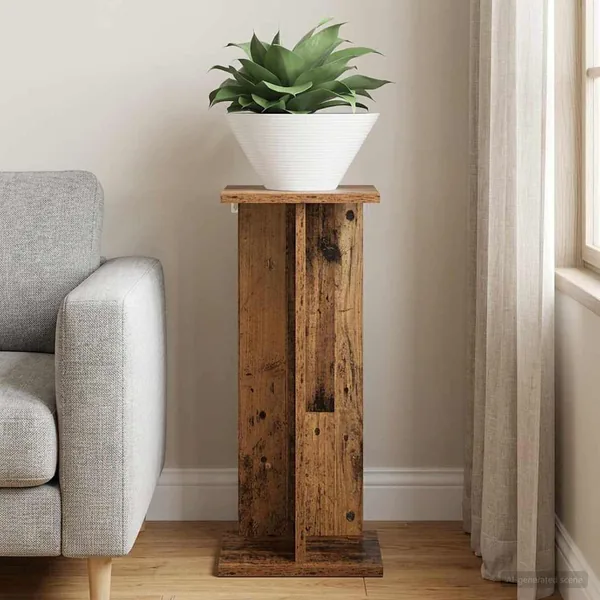 Support de Plante Bois ancien 25 x 25,5 x 60,5 cm