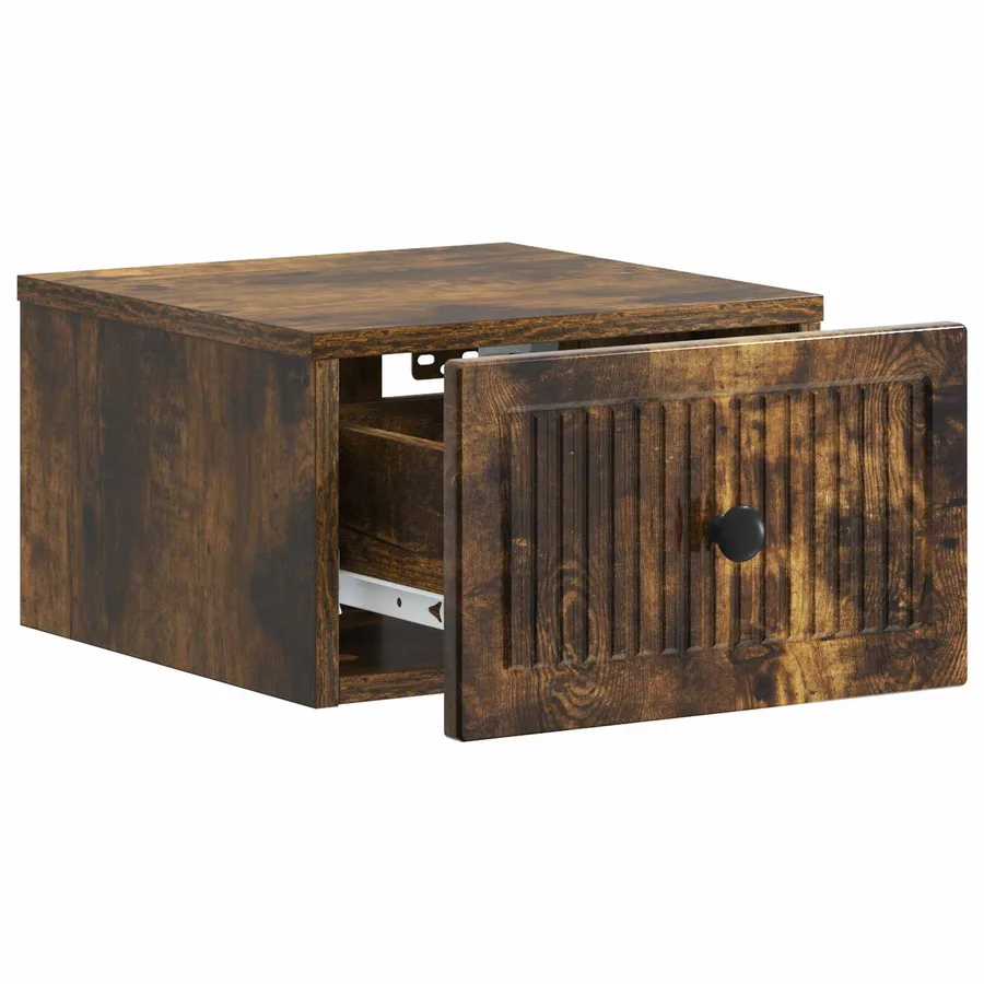 Cabinet de chevet mural Chêne fumé 33 x 34,5 x 20 cm - 4