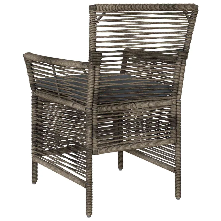 Chaise d'Extérieur 2 pcs Gris et Gris foncé polyrotin - 7