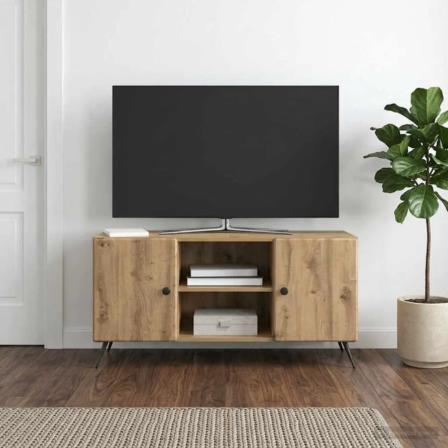 Meuble TV 102 x 34,5 x 50 cm Chêne artisanal Bois d'ingénierie - 4