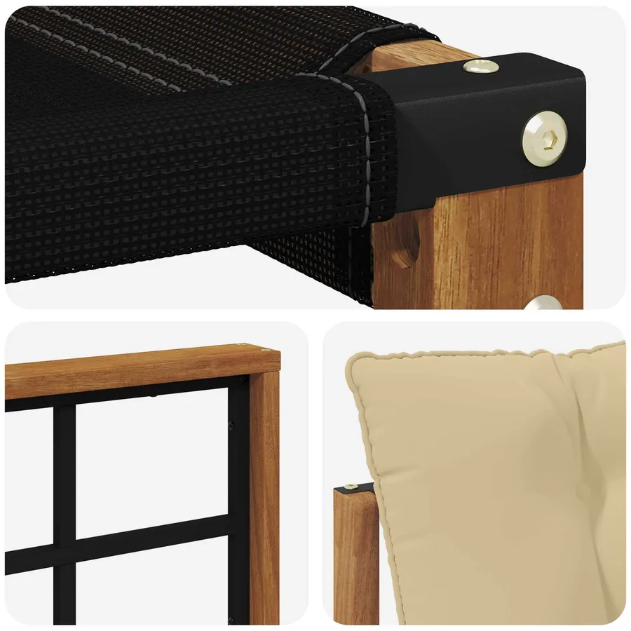 Ensemble de canapés d'extérieur 5 pcs Naturel et Beige - 7