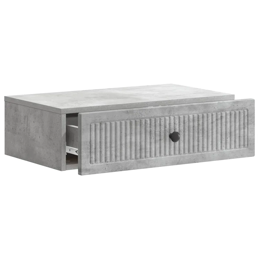 Table d'appoint murale Gris béton 59 x 34,5 x 17 cm - 4