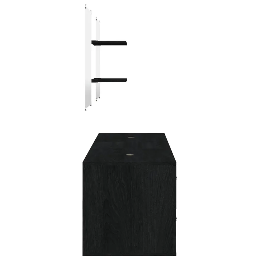Ensemble de meubles salle de bain 5 pcs noir bois d'ingénierie - 5